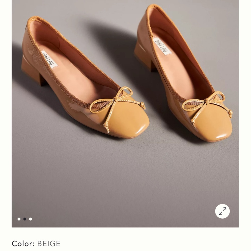 Tan Flats with Bow Detail and Comfort Insole - Picture 5 of 6